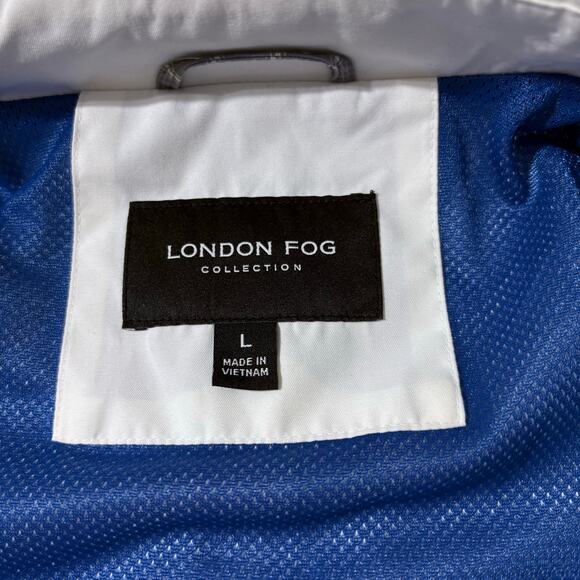 London Fog Jacket Men Large Cream Bomber Lightweight Classic - Picture 6 of 8